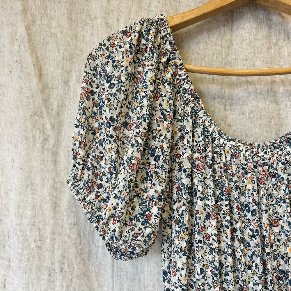 Madewell Smock-Waist Peasant Midi Dress in Blossoming Vine size small tall - Picture 3 of 11